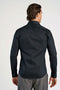 Back image of a model wearing the Plain sateen superlflex shirt in black, by brand Lindbergh