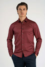 Image of PLAIN SATEEN SUPERLFLEX SHIRT in burgundy, by brand LINDBERGH