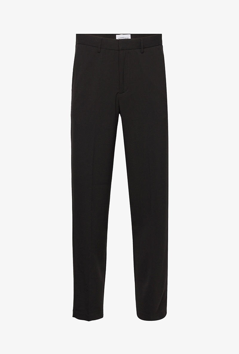 Front image of Relaxed fit formal trousers in black, by brand Lindbergh