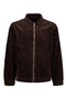 Front image of the Seersucker corduroy zip jacket in brown, by brand Lindbergh