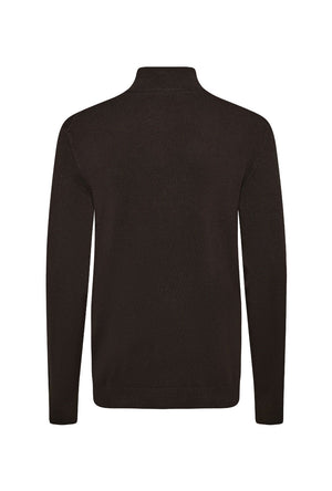 Back image of the Soft viscose blend zip cardigan in brown, by brand Lindbergh