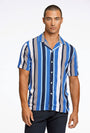 Image of BOLD STRIPE VISCOSE SHIRT in blue, by brand LINDBERGH