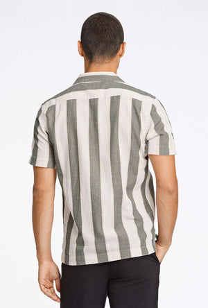 LINDBERGH STRIPED LINEN SS SHIRT