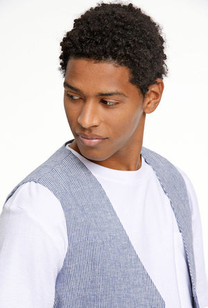 LINDBERGH STRIPED LINEN WAISTCOAT