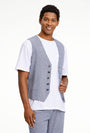 LINDBERGH STRIPED LINEN WAISTCOAT