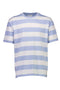 Front image of the Striped oversized t in blue, by brand Lindbergh