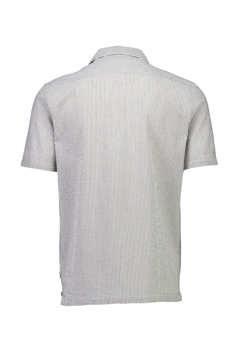 Back image of Striped seersucker shirt in stripe, by brand Lindbergh