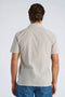 Back image of a model wearing the Striped seersucker shirt in stripe, by brand Lindbergh