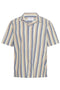 Front image of Striped s/s shirt in blue, by brand Lindbergh