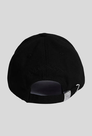 Back image of the Baseball cap in black, by brand Lyle and scott