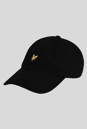 Front image of the Baseball cap in black, by brand Lyle and scott