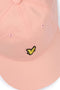 Logo detail image of the Baseball cap in peach, by brand Lyle and scott