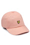 Front image of Baseball cap in peach, by brand Lyle and scott