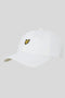 Front image of Baseball cap in white, by brand Lyle and scott
