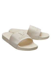 Front image of the Brody sliders in off white, by brand Lyle and scott