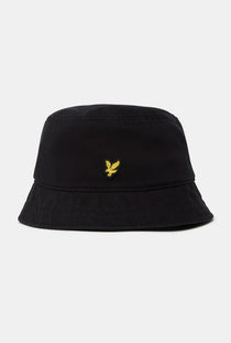 Front image of the Bucket hat in black, by brand Lyle and scott