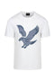 Front image of Check eagle tshirt in white, by brand Lyle and scott