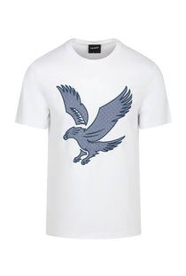 Front image of the Check eagle tshirt in white, by brand Lyle and scott