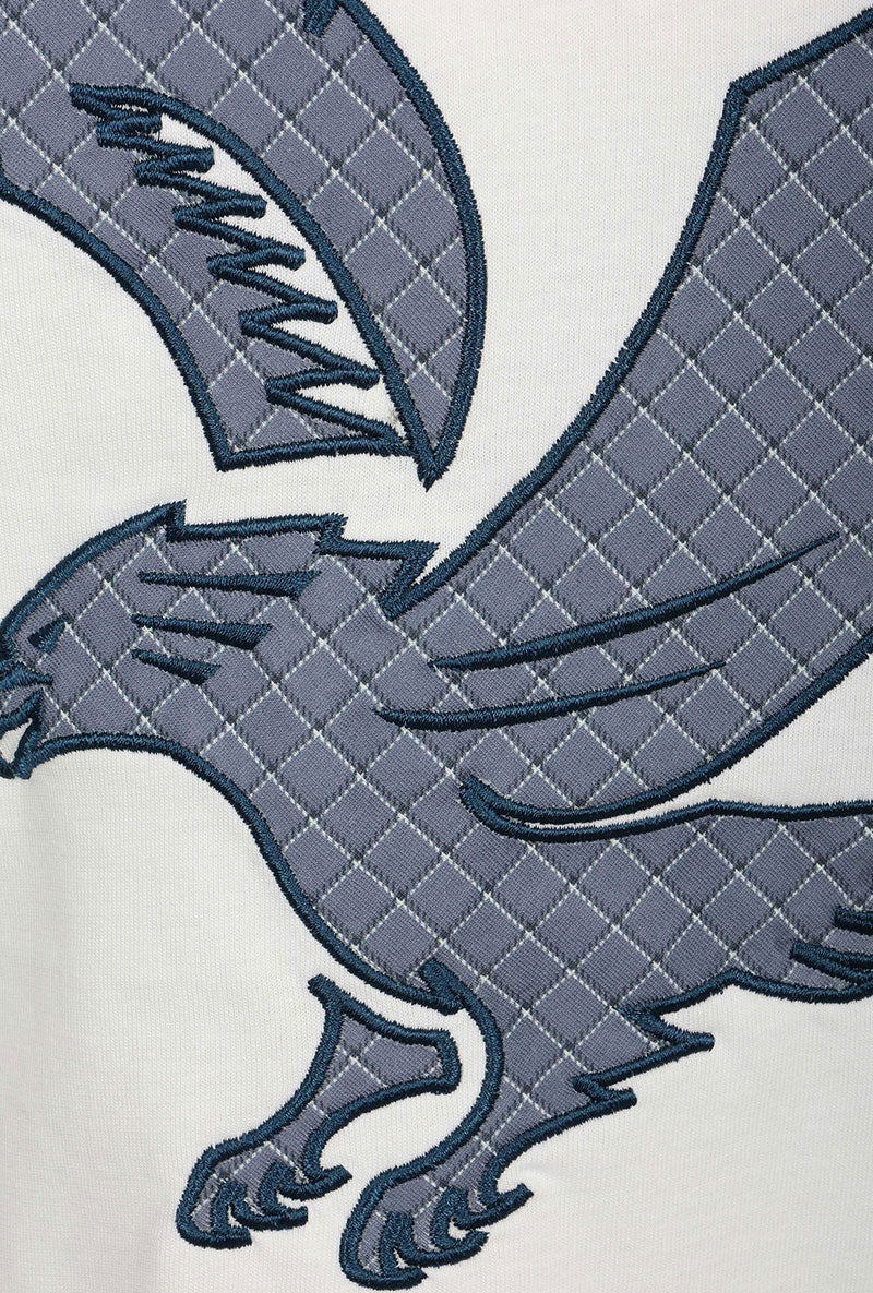 Front image of Check eagle tshirt in white, by brand Lyle and scott