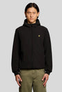 Image of FLEECE BACK SOFTSHELL JACKET in black, by brand LYLE AND SCOTT