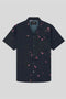 Front image of the Goldfish resort shirt in navy, by brand Lyle and scott