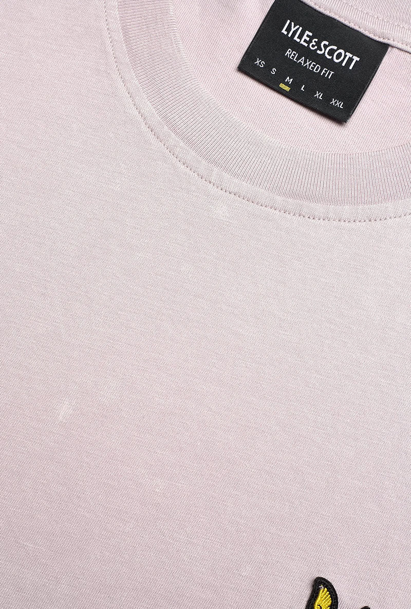 Detail image of Heavy laundered t in lilac, by brand Lyle and scott
