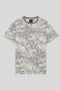Front image of the Industrial print t in grey, by brand Lyle and scott
