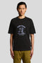 Front image of a model wearing Keep fresh graphic t in navy, by brand Lyle and scott