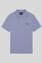 Front image of Plain logo polo in blue, by brand Lyle and scott