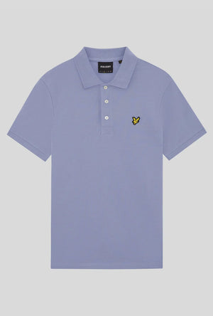 Front image of the Plain logo polo in blue, by brand Lyle and scott