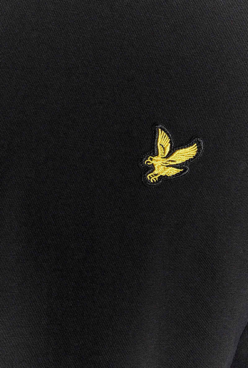Logo detail image of Plain logo tshirt in black, by brand Lyle and scott