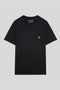 Front image of the Plain logo tshirt in black, by brand Lyle and scott