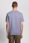 Back image of a model wearing the Plain logo tshirt in blue, by brand Lyle and scott