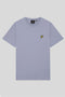 Front image of the Plain logo tshirt in blue, by brand Lyle and scott