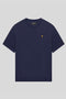 Front image of the Plain logo tshirt in navy, by brand Lyle and scott