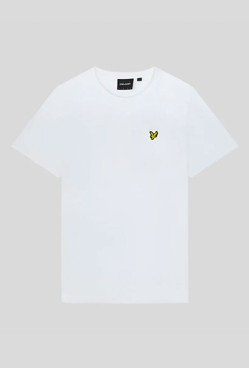 Front image of Plain logo tshirt in white, by brand Lyle and scott
