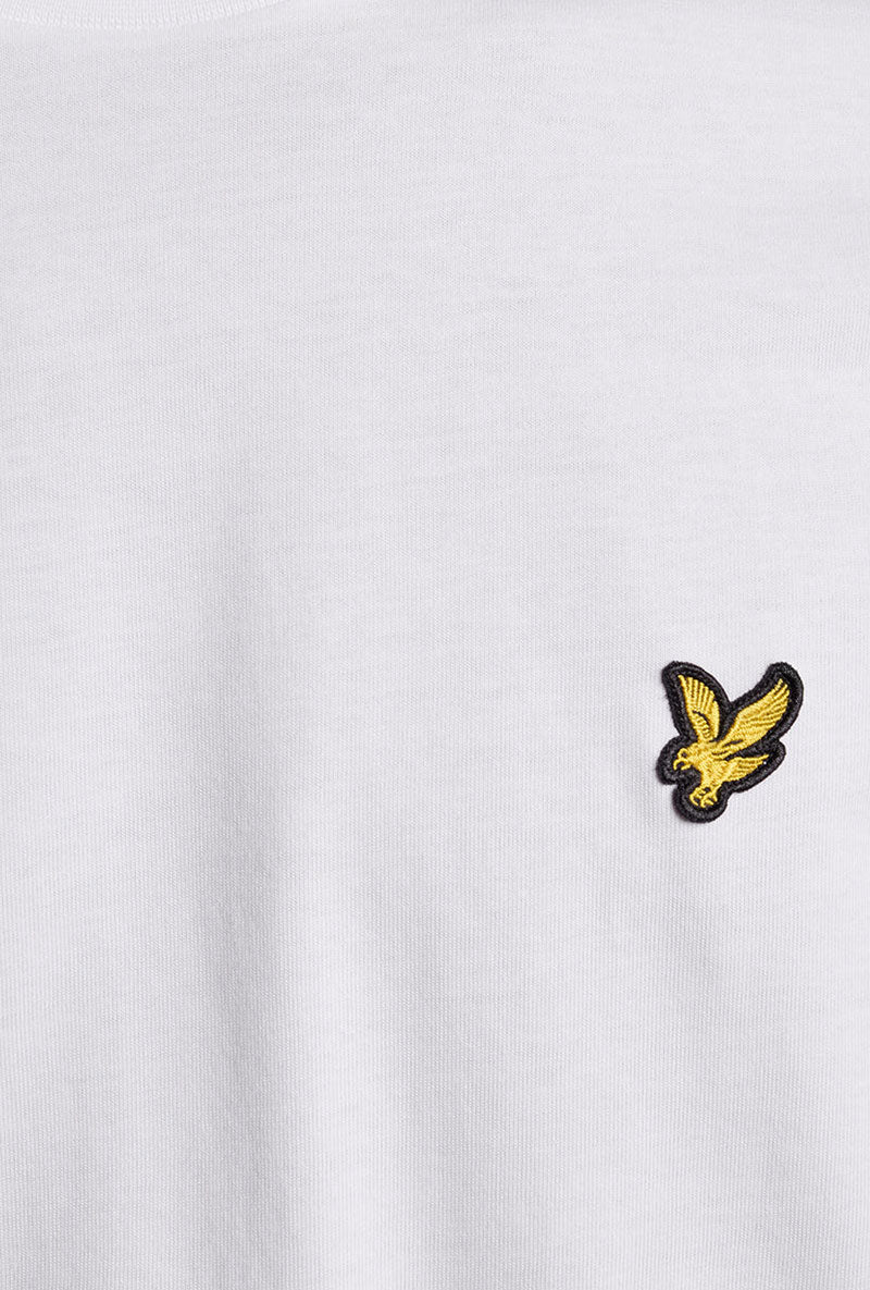 Front image of Plain ls tshirt in white, by brand Lyle and scott