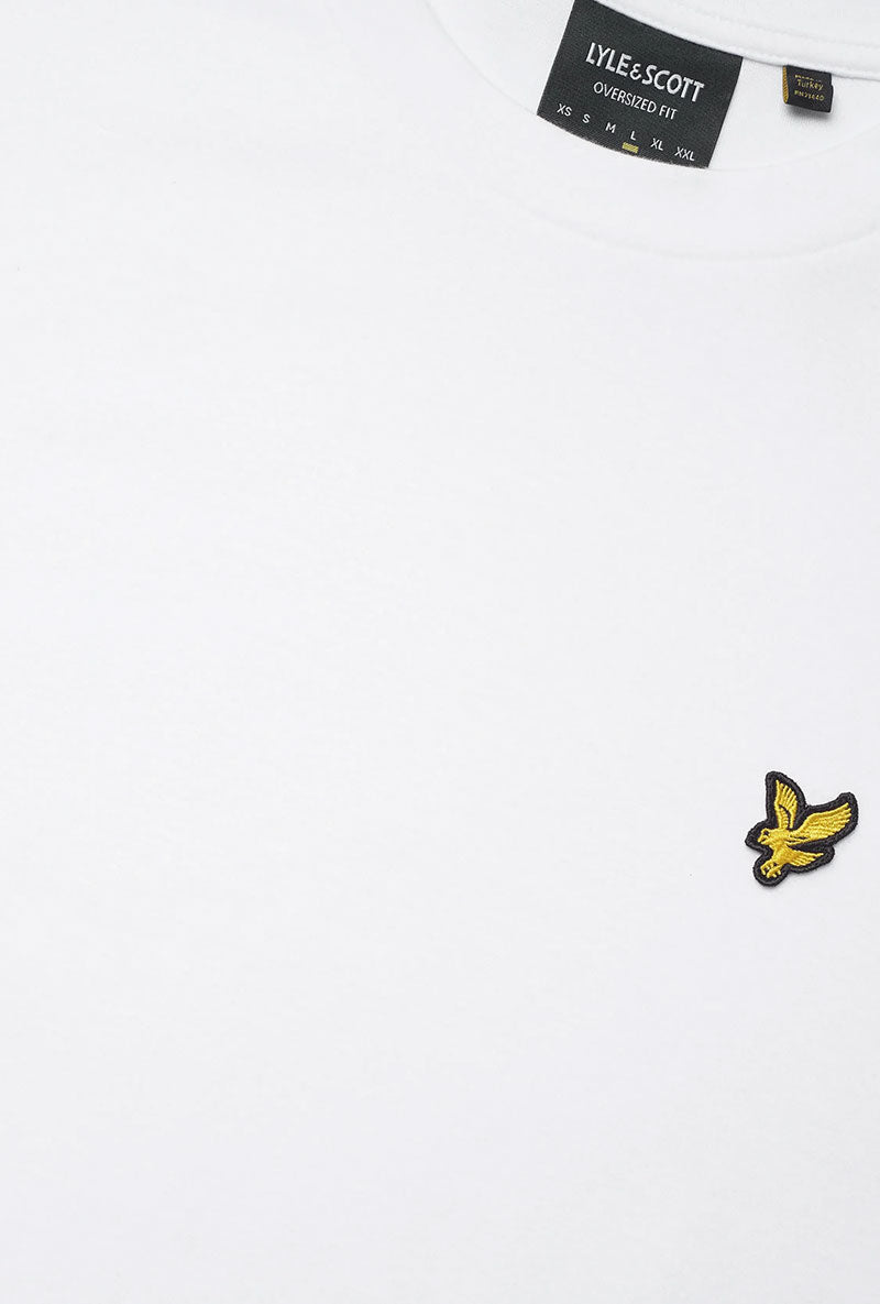 Front image of Ultra soft tshirt in white, by brand Lyle and scott