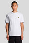 Front image of a model wearing Fine tipped t in white, by brand Lyle and scott
