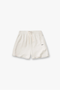 Front image of the Micro owners club mesh shorts in cream, by brand Represent