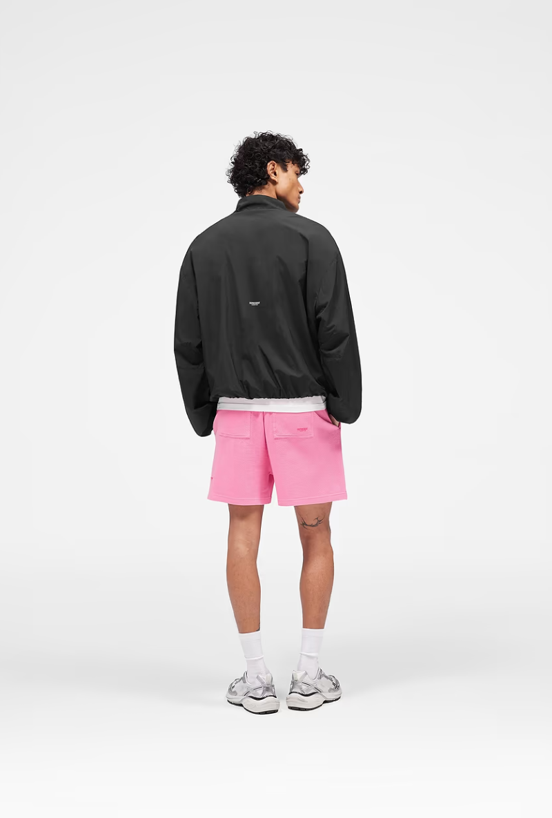Back image of Micro owners club mesh shorts in pink, by brand Represent