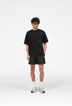 Front image of Micro owners club tshirt in black, by brand Represent