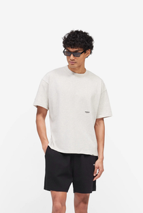 Front image of the Micro owners club tshirt in cream, by brand Represent