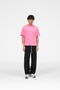 Front image of Micro owners club tshirt in pink, by brand Represent