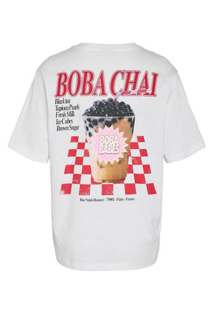 Back image of the Sparkel ss checkboard tshirt in white, by brand Noisy may