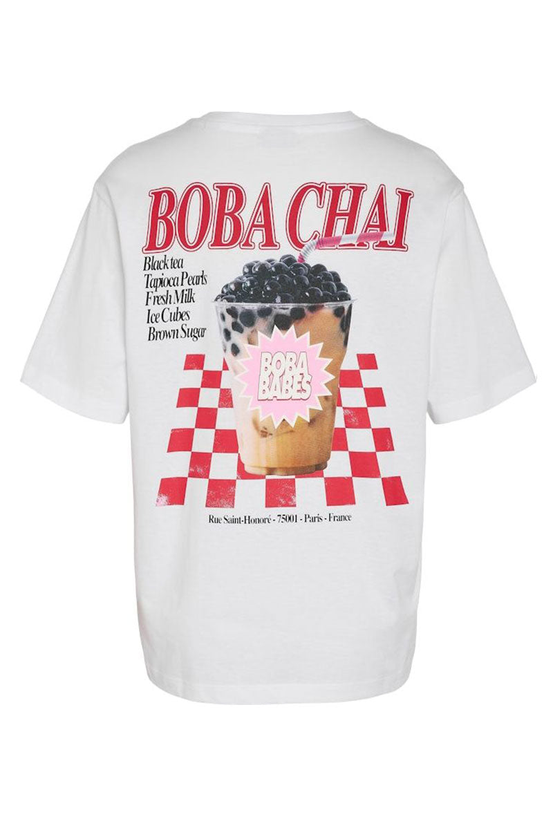 Back image of Sparkel ss checkboard tshirt in white, by brand Noisy may