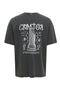 Back image of the Fred creative washed tee in black, by brand Only and sons