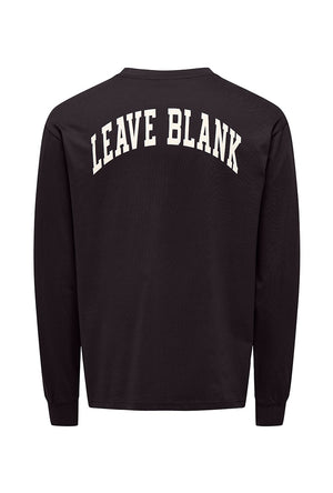 Back image of the Fred life ls varsity tee in black, by brand Only and sons