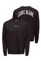 Front and back image of the Fred life ls varsity tee in black, by brand Only and sons