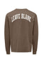Back image of the Fred life ls varsity tee in brown, by brand Only and sons